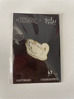 MKNX x Yeah Right Press Swan Introvert Metal Pin Brand NEW in Packaging